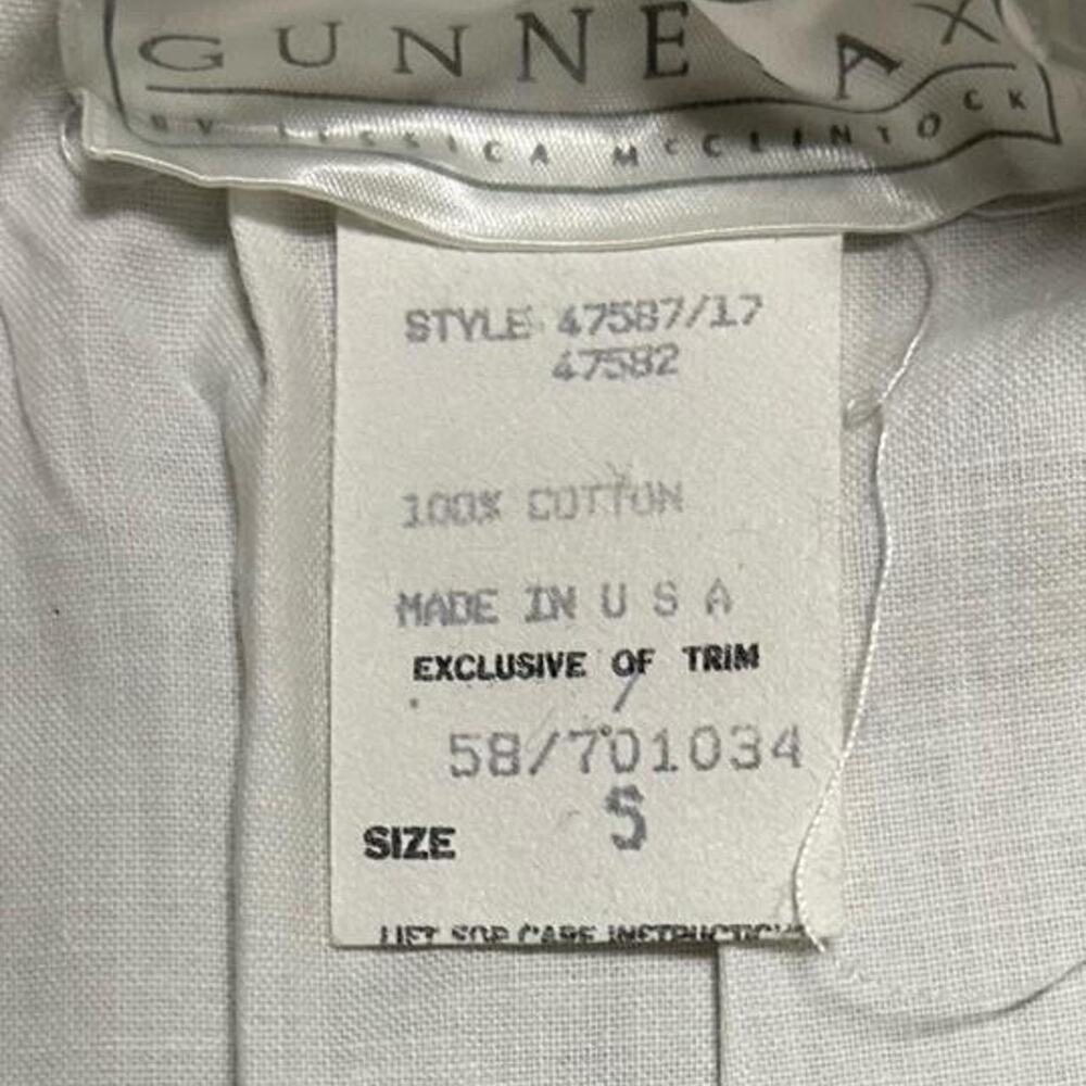 Size 8 girls Gunne Sax pleated white below the knee skirt lace details prairie - Picture 4 of 5